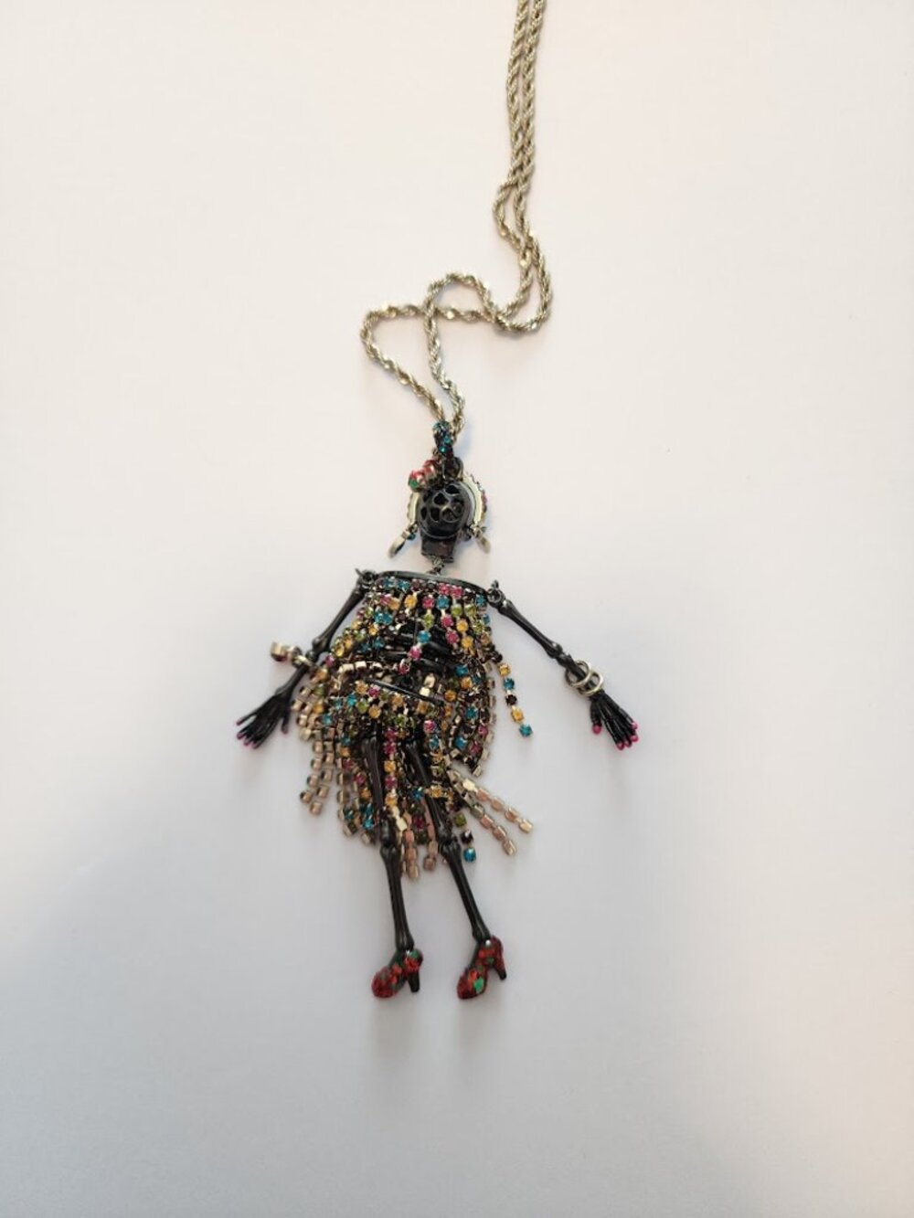 Betsey Johnson Skeleton Pendant Long Necklace - Picture 7 of 7